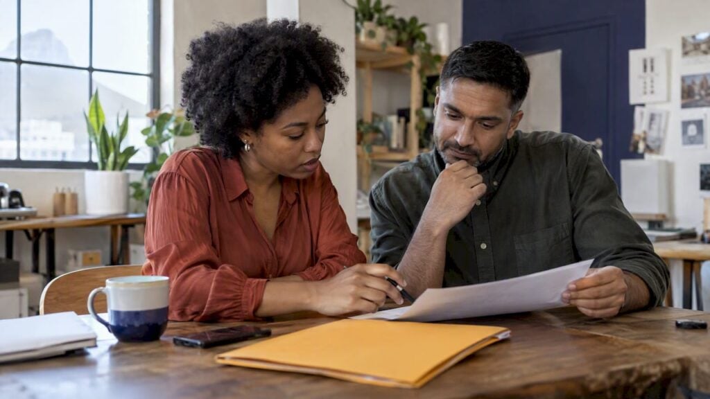 Founders reviewing a draft business agreement
